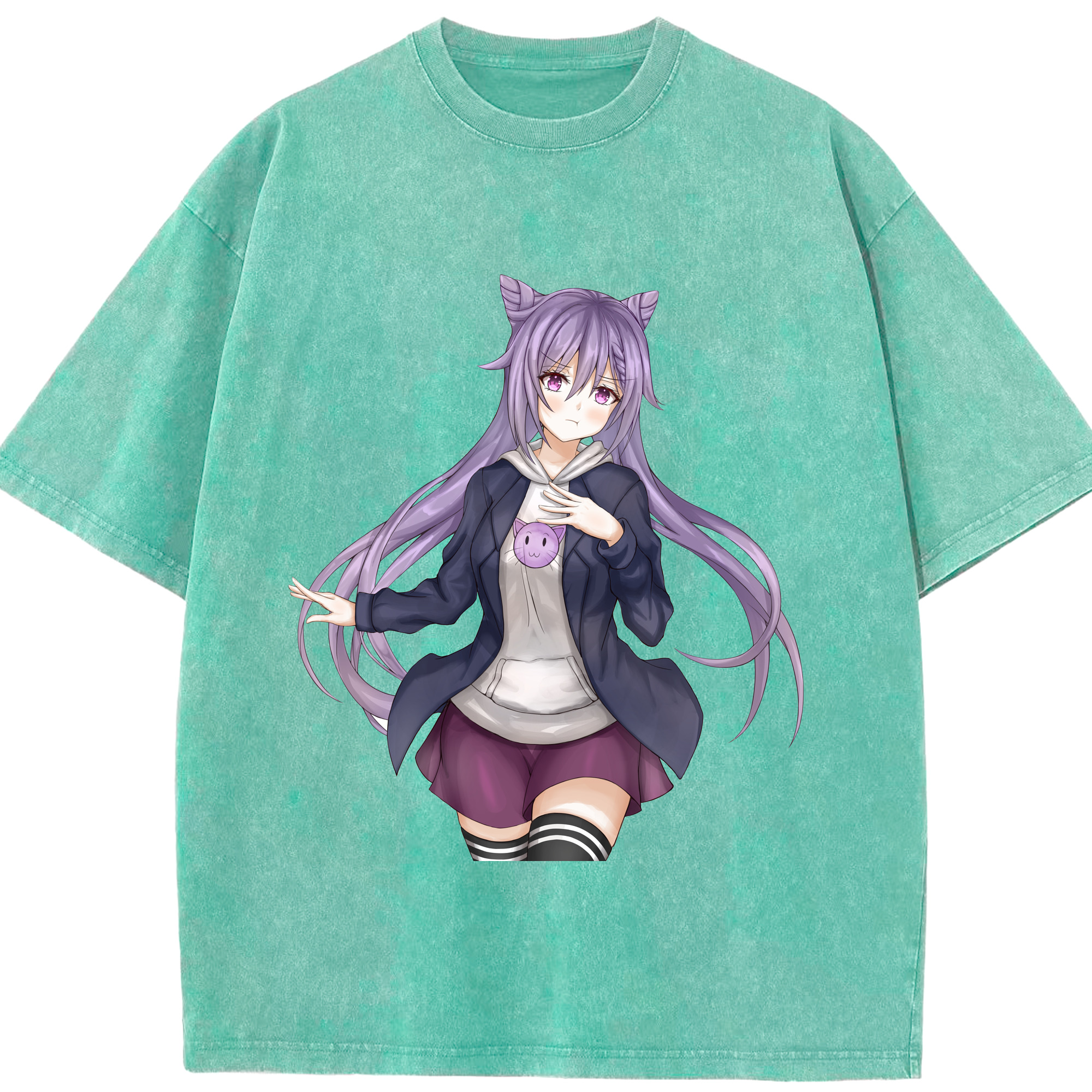 げんし神 刻晴 こくせい genshin Kokusei 綿100% ヴィンテージ風 半袖Tシャツ（フロントプリント）
